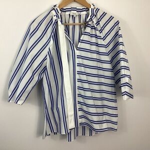 Tibi Vivian Tie Neck Striped Blouse Size XS